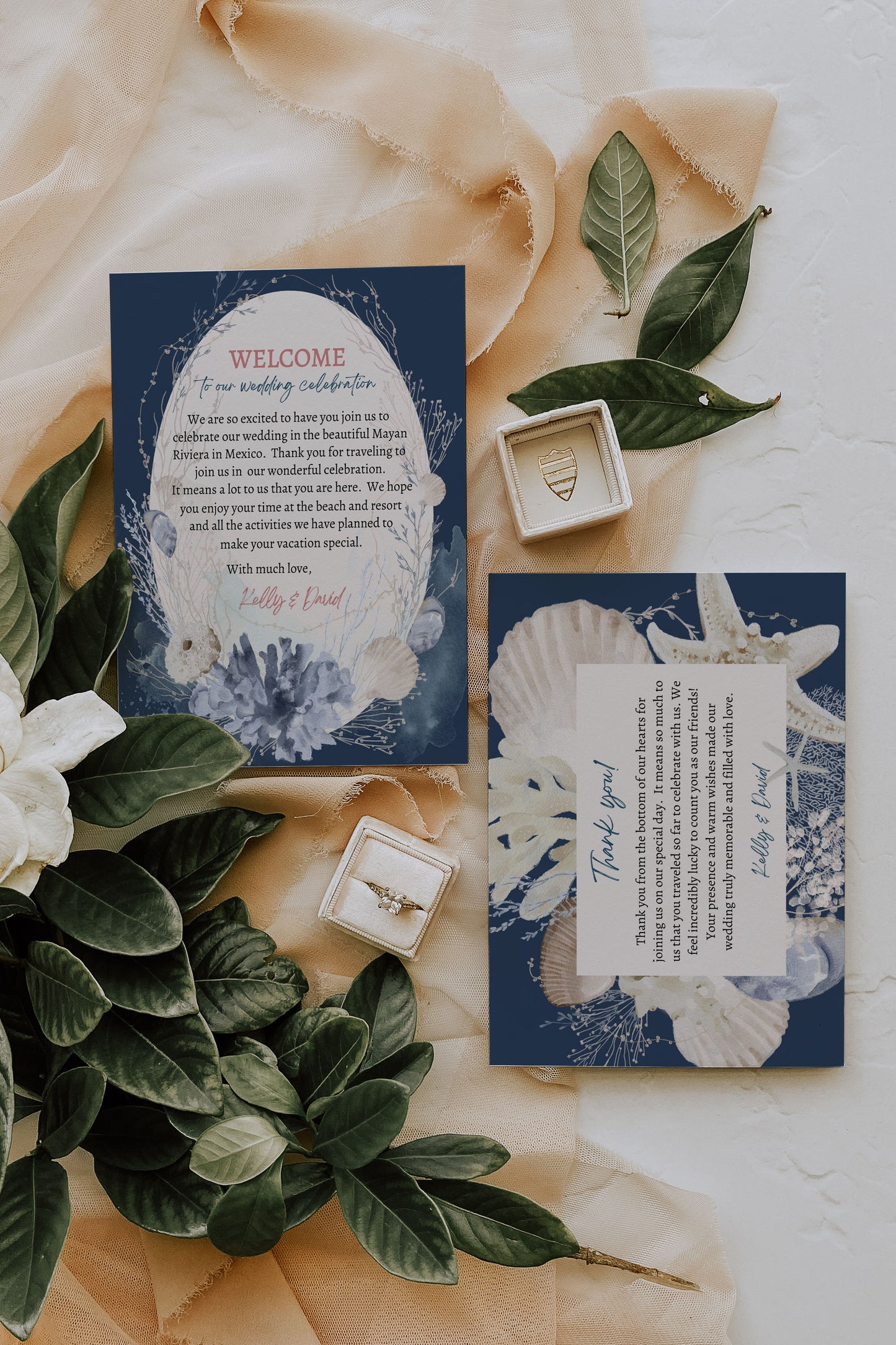 Beach Tropical Sea Shells Coral Watercolour Destination Wedding Invitation and RSVP Suite Instant Download - "WHITE SHORES"