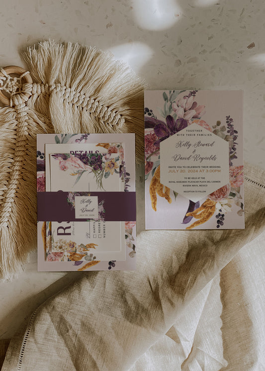 Beach Tropical Floral Cockatoo Watercolour Destination Wedding Invitation and RSVP Suite Instant Download - "Tropical Floral"