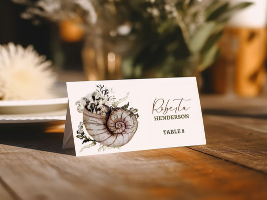 Beach Tropical Sea Shells Coral Underwater Watercolour Destination Wedding Placecard Instant Download - "Under the Sea"