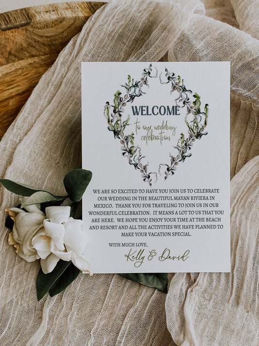 Beach Tropical Sea Shells Coral Underwater Watercolour Destination Wedding Welcome Insert 4.25x5.5" Instant Download - "Under the Sea"