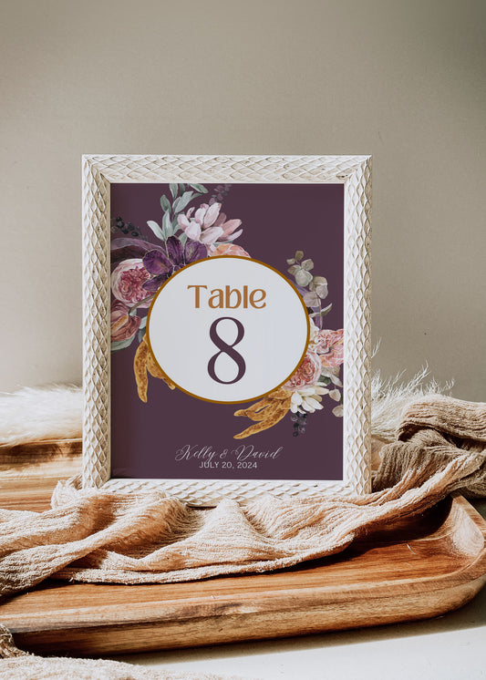 Beach Tropical Floral Cockatoo Watercolour Destination Wedding Table Number 5x7" Instant Download - "Tropical Floral"
