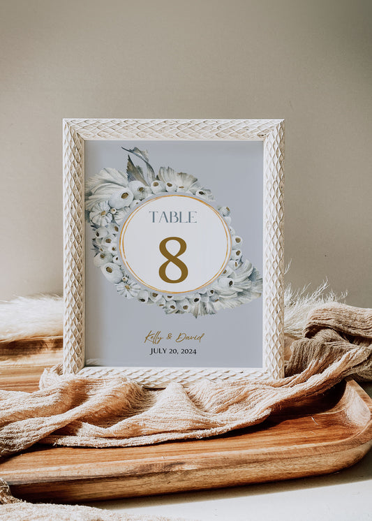 Beach Tropical Sea Shell Coastal Underwater Watercolour Destination Wedding Table Number 5x7" Instant Download - "Siamese Fish"