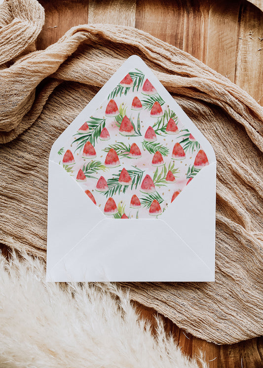 Tropical Floral Watercolor A7 & A2 Euro Flap Envelope Liners 8 Digital "Instant Download" - 'TROPICAL LUSH"
