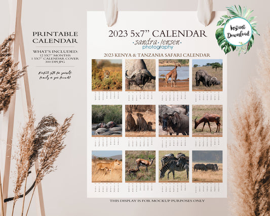 2023 Photo Calendar - Kenya & Tanzania Safari