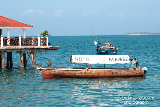 Print - Zanzibar, Tanzania - Boats in the Stonetown Harbour