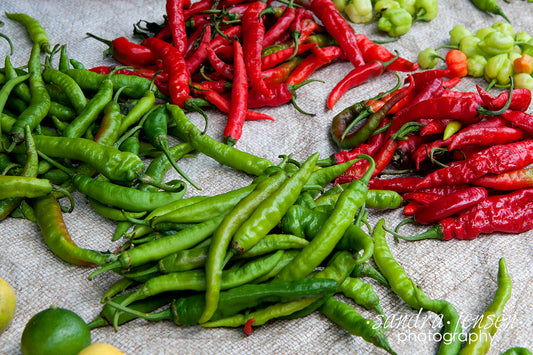 Print - Zanzibar, Tanzania - Peppers in Market Stall in Stonetown