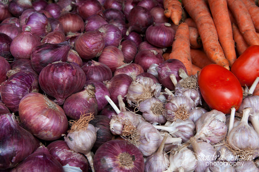 Print - Zanzibar, Tanzania - Vegetables in Market Stall in Stonetown