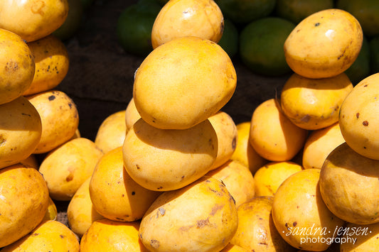 Print - Zanzibar, Tanzania - Mangoes 2 in Market Stall in Stonetown