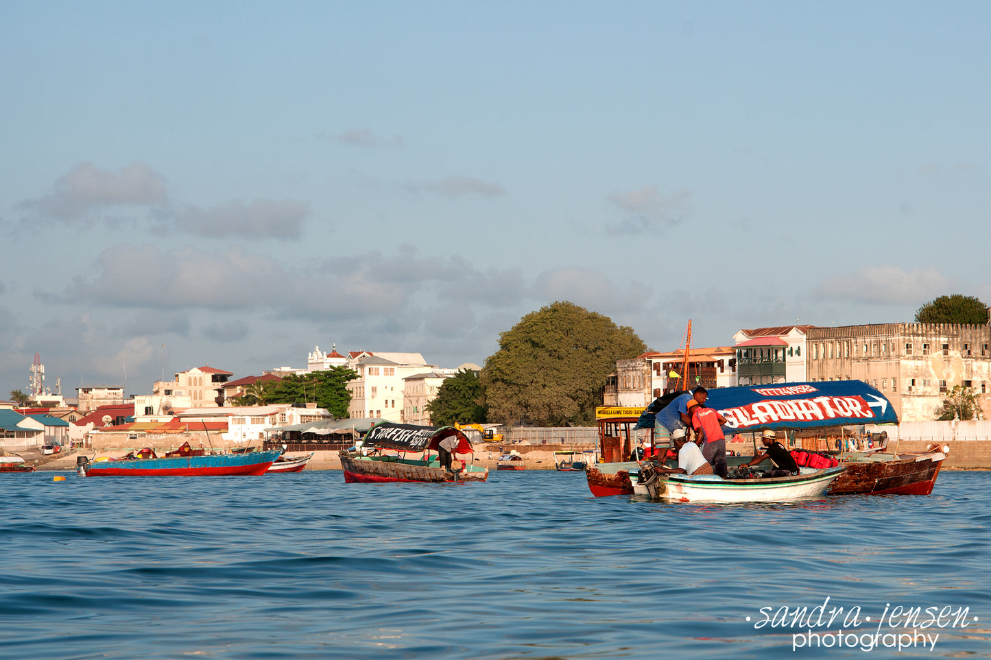 Print - Zanzibar, Tanzania - Boats in Stonetown Harbour