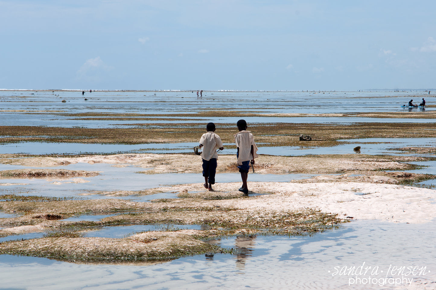 Print - Zanzibar, Tanzania - Children walking along Matemwe Beach