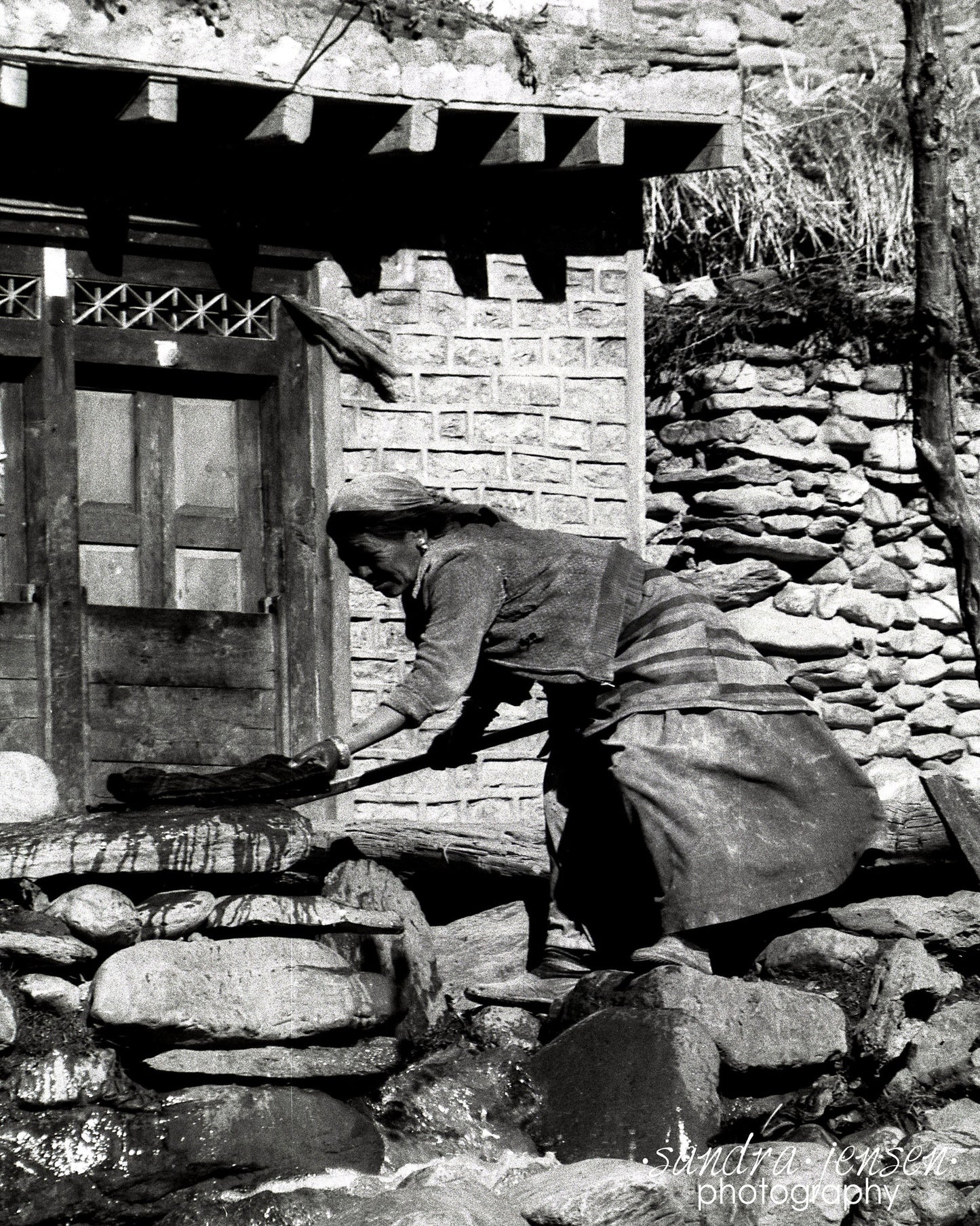 Print - Nepal "Woman Washing Clothes"