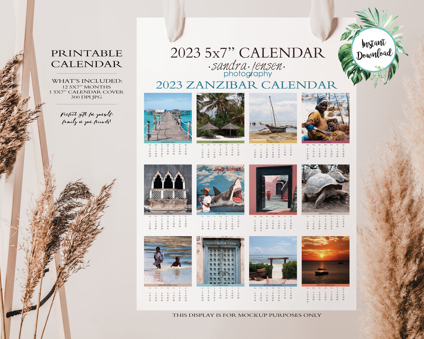 2023 Photo Calendar - Zanzibar, Tanzania, Africa